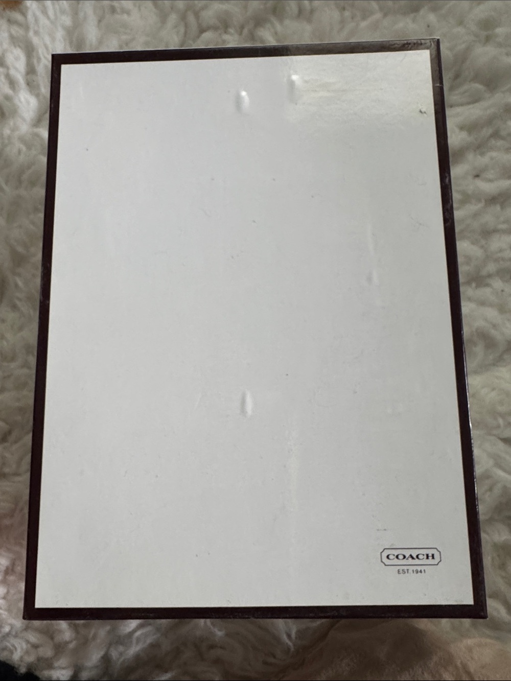 Coach White Box with Brown Trim and Logo